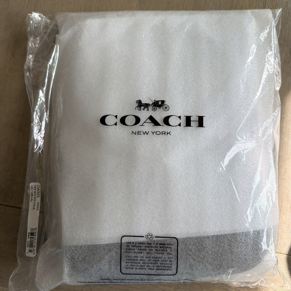 Coach Teri Mini Crossbody Bag Signature Canvas Brown Gold Handbag NWT CW323 - Picture 9 of 10